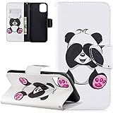 LEECOCO iPhone 11 Case Shockproof Cute Panda PU Wallet Slim Case with Card Cash Slots Premium PU Leather Folio Flip Kickstand Protective Case Cover for iPhone 11 6.1 Inch Cute Panda BF