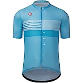 GCRFL Men's Cycling Jersey with 3+1 Zipper Pockets Short Sleeves Biking Bike Jersey Cycling Shirt Breathable Mesh Fabric