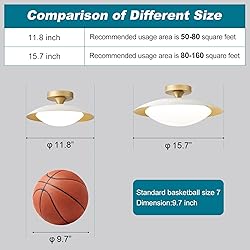 Dimmable Mid Century Modern Semi Flush Mount