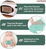 comfheat Baby Heating Pad Colic Belt Flaxseed Tummy Wrap Green view 6