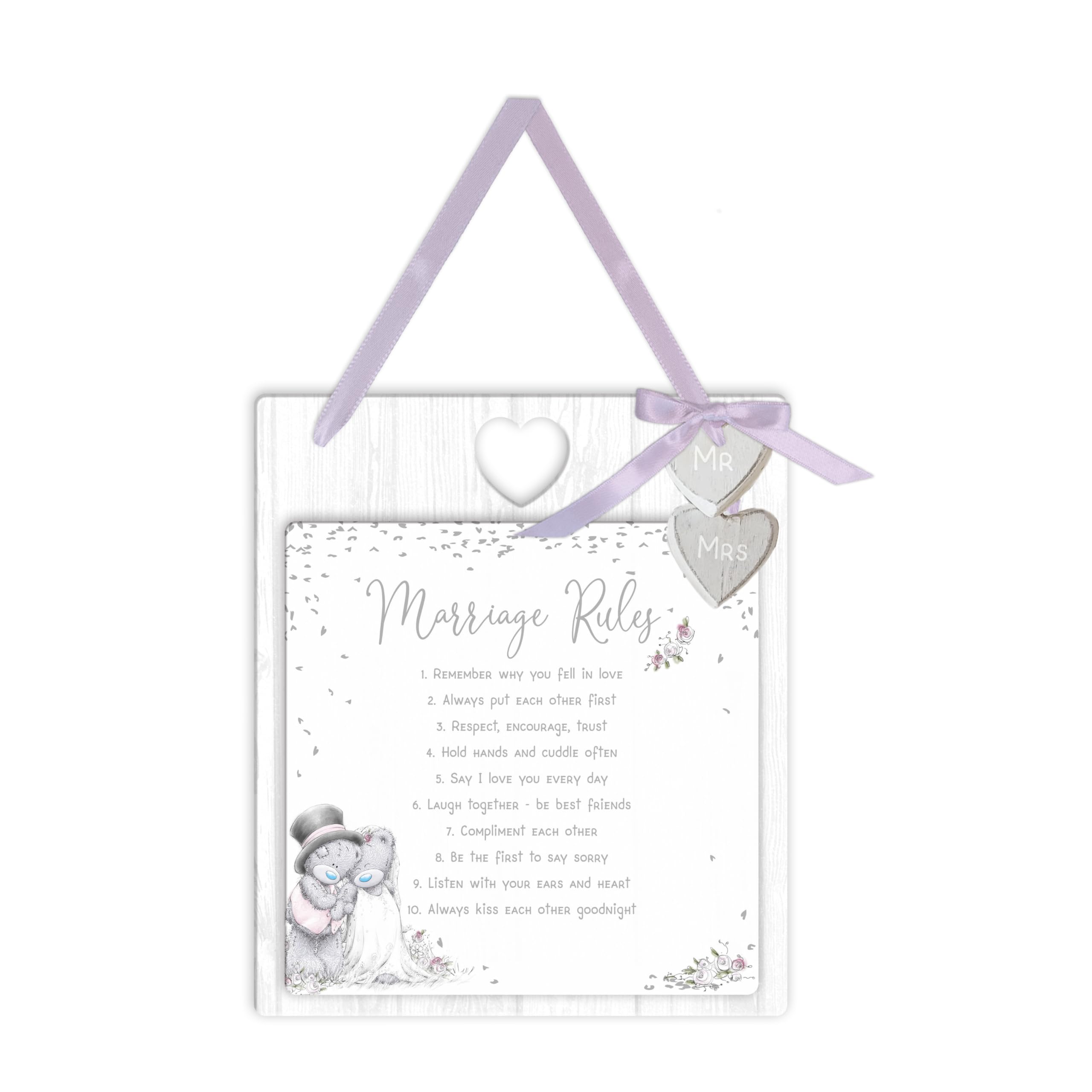 Me to You Tatty Teddy Marriage Rules Plaque - Official Wedding Collection