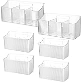 Baderke 6 Pcs Kitchen Cabinet Door Organizer Adhesive, Clear Wall Mounted Storage Bins, Organizer Basket Hanging Bin, Shower Caddy for Bathroom, Kitchen, Cabinet, Pantry