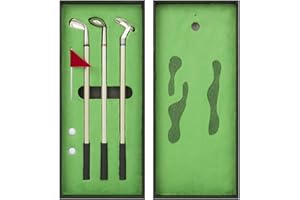 LANTOOZI Golf Pen Set, Mini Desktop Golf Ball Pen, Top Golf Gift with Putting Green, 3 Golf Clubs Pens with Balls and Flag