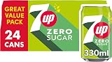 7UP Zero Lemon & Lime Can 24 x 330ml - Low Calorie Sugar Free