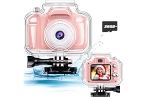 ASIUR Kids Waterproof Camera Underwater Camera Toys for Girls Boys Age 3-8, 1080P Toddler Video Camera Gift - Children Portable Sports Camcorder for Outdoor Riding Skating Jumping with 32GB TF-Card