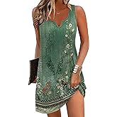 Ekouaer Women's Tank Nightgown V Neck Sleepshirts Soft Sleeveless Chemise Nightdress S-XXL