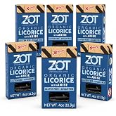ZOT ORGANIC LICORICE EXTRACT, Anise flavor, 0.4 Oz Box, (Pack of 6) | SMALL HARD BITS, Bold Licorice Treat, Sugar-Free, Gluten-Free.