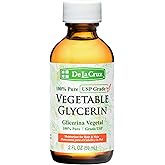 De La Cruz Vegetable Glycerin, 100% Pure Liquid Glycerine USP Grade for Hair, Skin and DYI Projects 2 FL. OZ.
