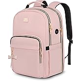 MATEIN Pink Laptop Backpack, 17 Inch TSA Approved Travel Carry On Backpack for Women, Large Work Compuer Bag with Charging Hole & Luggage Strap, Water Resistant Anti Theft College Nurse Bag
