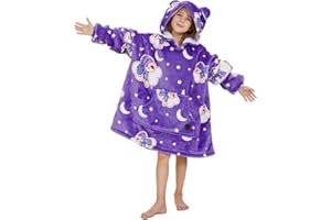 THREE POODLE Blanket Hoodie for Kids, Glow in The Dark Blanket Hoodie, Oversized Sherpa Blanket Hoodie Sweatshirt for Kids, Extremely Cozy, Warm, Soft, and Fuzzy Hoodie Blanket, One Size Fits All