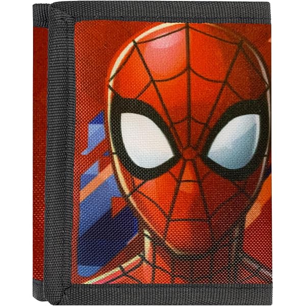 Portefeuille Enfant Marvel Spiderman Trois Volets Bleu Rouge - 13cm X 9cm X 1cm