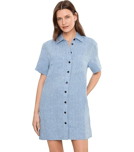 madewell denim waisted shirt dress Women's Airy Boxy Mini Shirtdress, Pickett Wash, M at Amazon Women's Clothing store Women's US Size:12 Black Dresses With Bow blend denim organic cotton beach dress