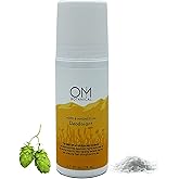 Aluminium Free Natural Deodorant For Men, Women | Organic Hops and Magnesium Body Odor Eliminator | Free of Baking Soda. Best Roll On Deodorant by OM Botanical