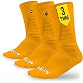 NXTRND 3 Pairs Compression Sports Crew Socks for Men, Cushion Athletic Socks, Basketball, Football and Running