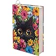 Tuoxiukan Floral Cat Book Sleeve Cover for Hardcover Aesthetic Floral Book Accessories Soft Books Cover for Paperback Washable