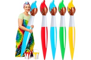 VercanMonth Paint Party Decorations 43.3 Inch Giant Inflatable Paint Brushes Balloons Art Painting Decor Large Blow up Paintbrushes Set for Birthday Party Favor, 4 Color