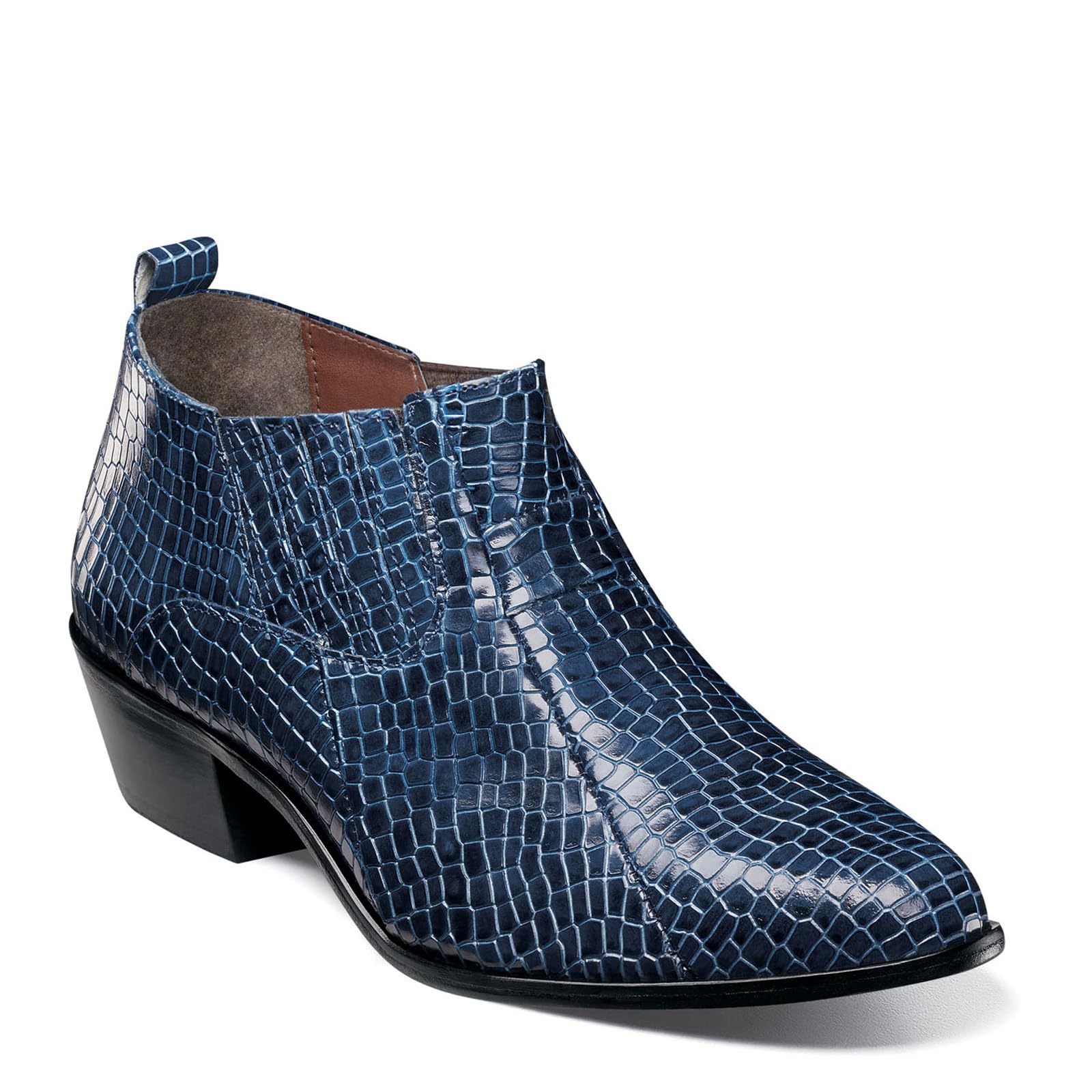 STACY ADAMS Mens Sandoval Heeled Ankle Boot, Navy, 7.5 US