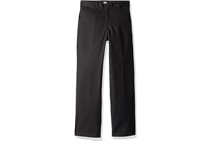 Dickies Boy's Flexwaist Flat Front Straight Leg School Uniform Pants – Adjustable Uniform Trousers for Schoolwear