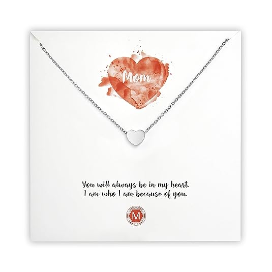 MURANDUM Geschenk für Mama | MOM Damenhalskette mit Herzanhänger | Edelstahlkette in Gold, Silber und Roségold (Kettenlänge 4