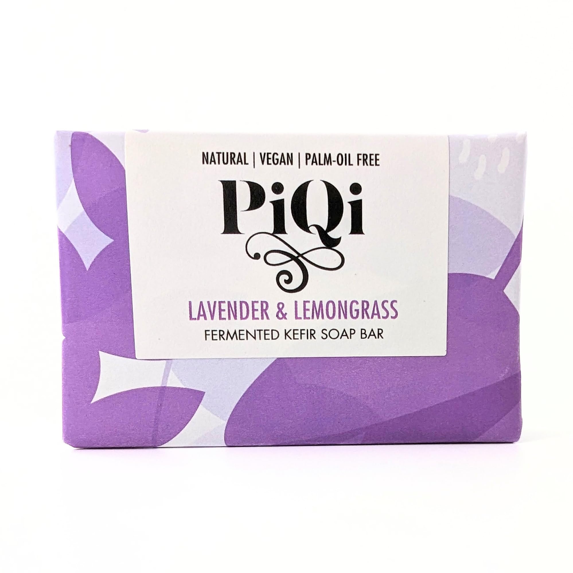 PiQi Kefir Soap Bar with Lavender Lemongrass - Exfoliating, Nourishing, Vegan Soap (Rich in Lactic Acid, Natural, Palm-Oil Free)