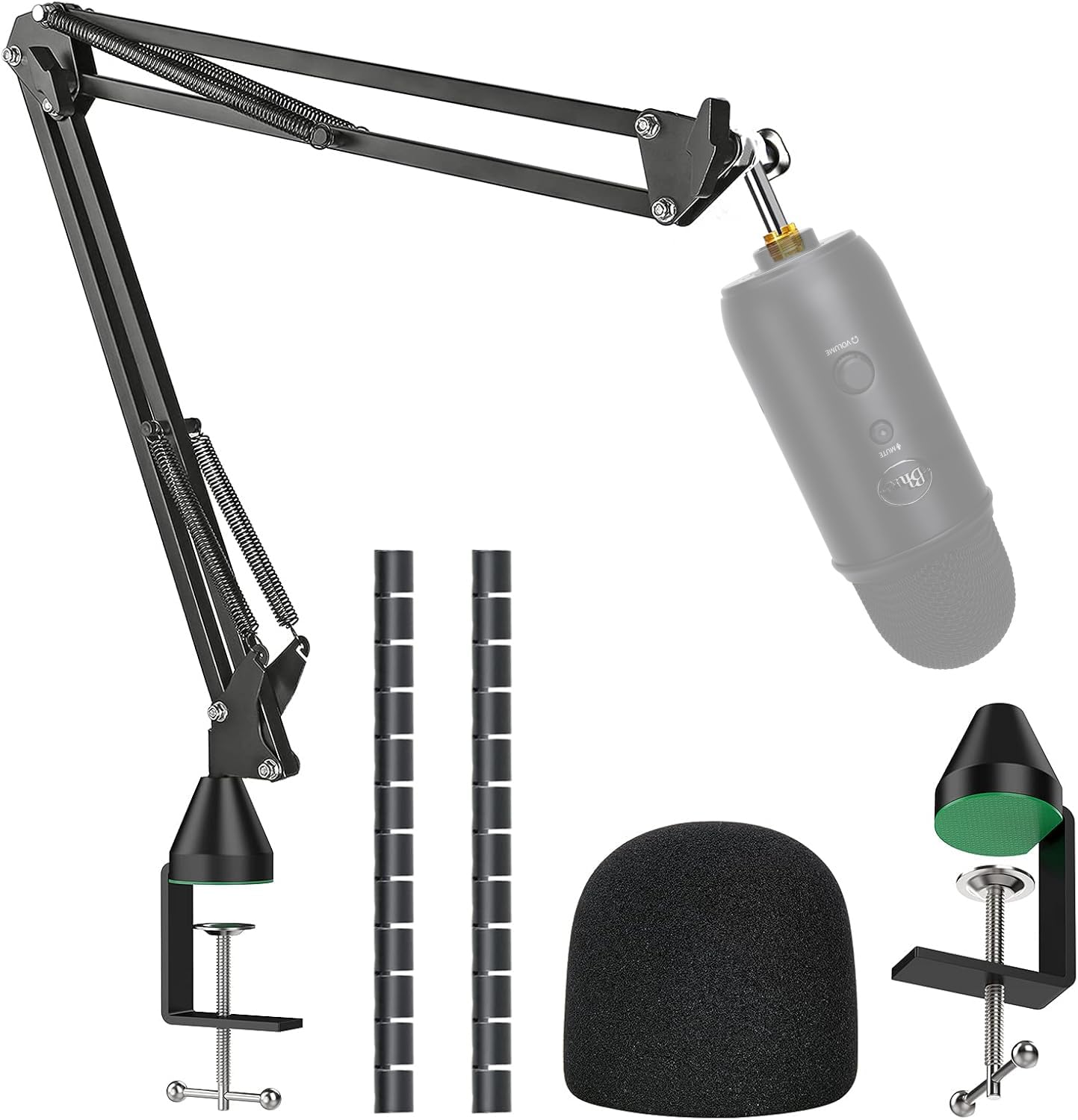 YOUSHARES Blue Yeti Microphone Stand with Foam Cover and Noise Reducing Pop Filter — image 1
