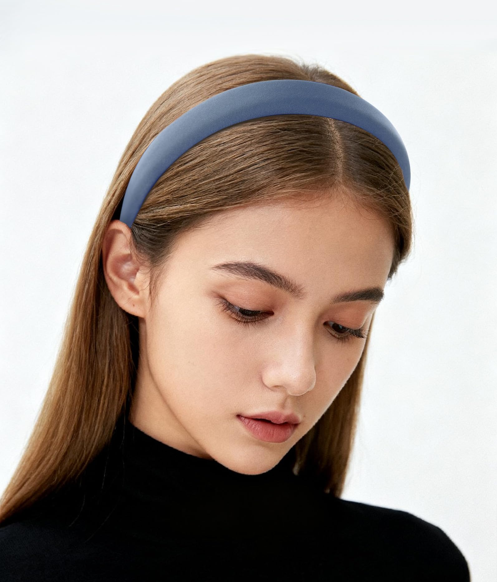 axy Headband with Fabric Padded Candy Colours – Beautiful Women's Headband Hair Accessories Hair Band HRK7 (Denim Blue)