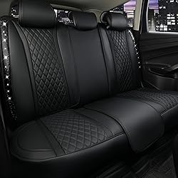 CAR PASS Bling Diamond Back Seat Covers, Nappa