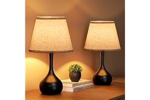 ONEWISH Touch Bedside Lamp Set of 2,3-Way Dimmable Table Lamps for Nightstand with Fabric Shade, Desk Lamp for Reading, Bedro