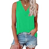 EyMuse Women V Neck Tank Tops Summer Sleeveless Tunic Casual Basic Shirts True Classic Tees Cute Trendy Clothes