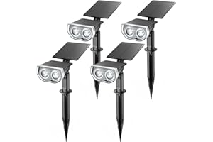 Linkind Solar Lights Outdoor Solar Lights for Outside Waterproof IP67 Solar Spot Lights 120° Adjustable Panel and Light Solar Landscape Lights for Garden Yard Landscape Pathway, 4 Pack Daylight