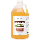 velona Jojoba Oil - 64 fl oz, Cold Pressed, Unrefined | Golden Unrefined. For Skin, Hair, Nails &amp; Massage.