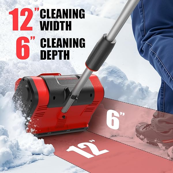 CORDLESS SNOW SHOVEL COMPATIBLE WITH MILWAUKEE 18V BATTERY, 12″ ELECTRIC SNOW BLOWER WITH 20FT MAX THROW & ADJUSTABLE HANDLE & SAFETY SWITCH, SNOW THROWER FOR DRIVEWAY, DECK, PATIO, STEPS (TOOL ONLY)