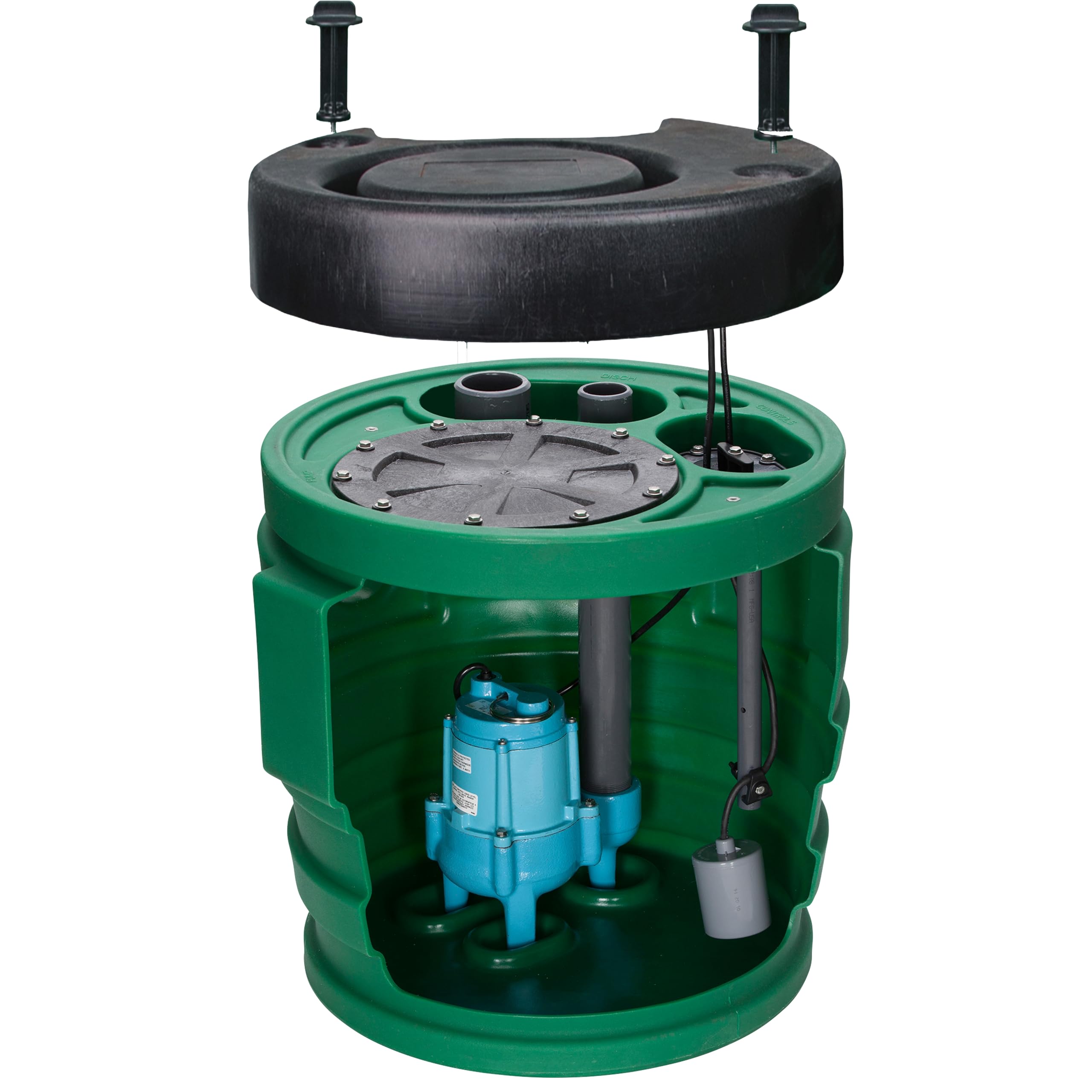 Photo 1 of ***Parts only****
Little Giant 9JF3V2D Pit Plus JR Sewage Basin System with 115-Volt, 4/10 HP, 6000 GPH 9SC-CIM Sewage Pump, Float Switch with 20-Ft. Cord, 3-inch Vent, 2-inch Discharge, Green/Blue/Black, 509679