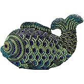 Tngan Women Mini Fish Clutch Luxury Rhinestones Purse Sparkling Banquet Handbag Wedding Party Clutch Bag