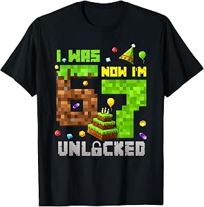 7th Birthday I was 6 Now Im 7 Unlocked 67 Boys Kids Youth T-Shirt