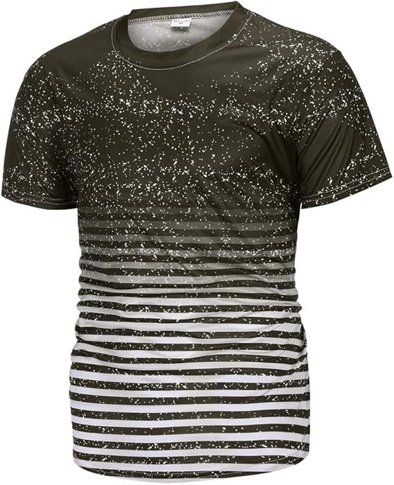 Amazon 半袖tシャツ クルーネック Tシャツ メンズ 半袖 吸汗 速乾 ストライプ インナーシャツ おおきいサイズ クルーネック 厚手 ワークマン サーマルシャツ ストリートカットソー アウトドア トレーニングウェア メンズ ファション フィットネス トレーニング