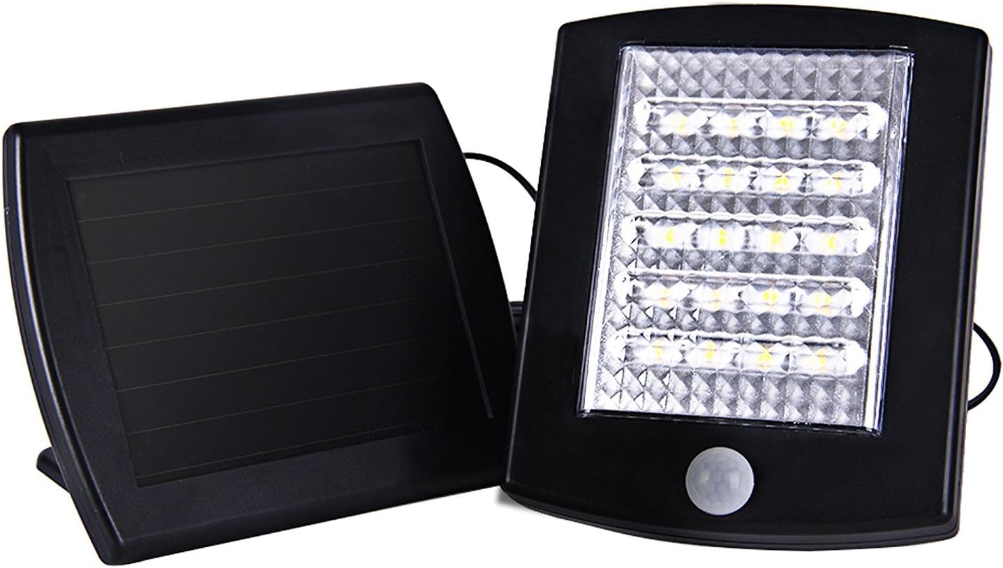 Kinna Solar Powered PIR Motion Sensor Light 20 LED Security Wall Light Outdoor Waterproof Lamp for Home, Garage, Back Door Step Stair ECT.