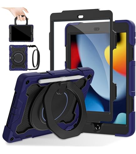 PEPKOO Triple Shockproof Case For IPad 5th/6th Generation 9.7 Inch 2017 2018, IPad Air 2 Gen, Heavy Duty Kid Boy Girl Cover With Pencil Holder/Handle Kickstand/Shoulder Strap, Camel - View #8