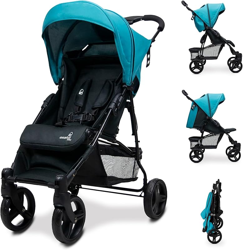 CADIZ Ultralight Stroller, reclinável, dossel SPF50+, arnês de 5 pontos, dos 6 meses aos 17 kg, cor petróleo