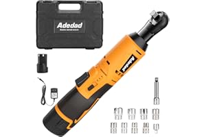 Adedad Cordless Ratchet Wrench Set, 3/8" 12V Battery Powered Ratcheting Wrench Tool Kit with Battery and Charger, Electric Ratchet,40Ft-lbs 400 RPM