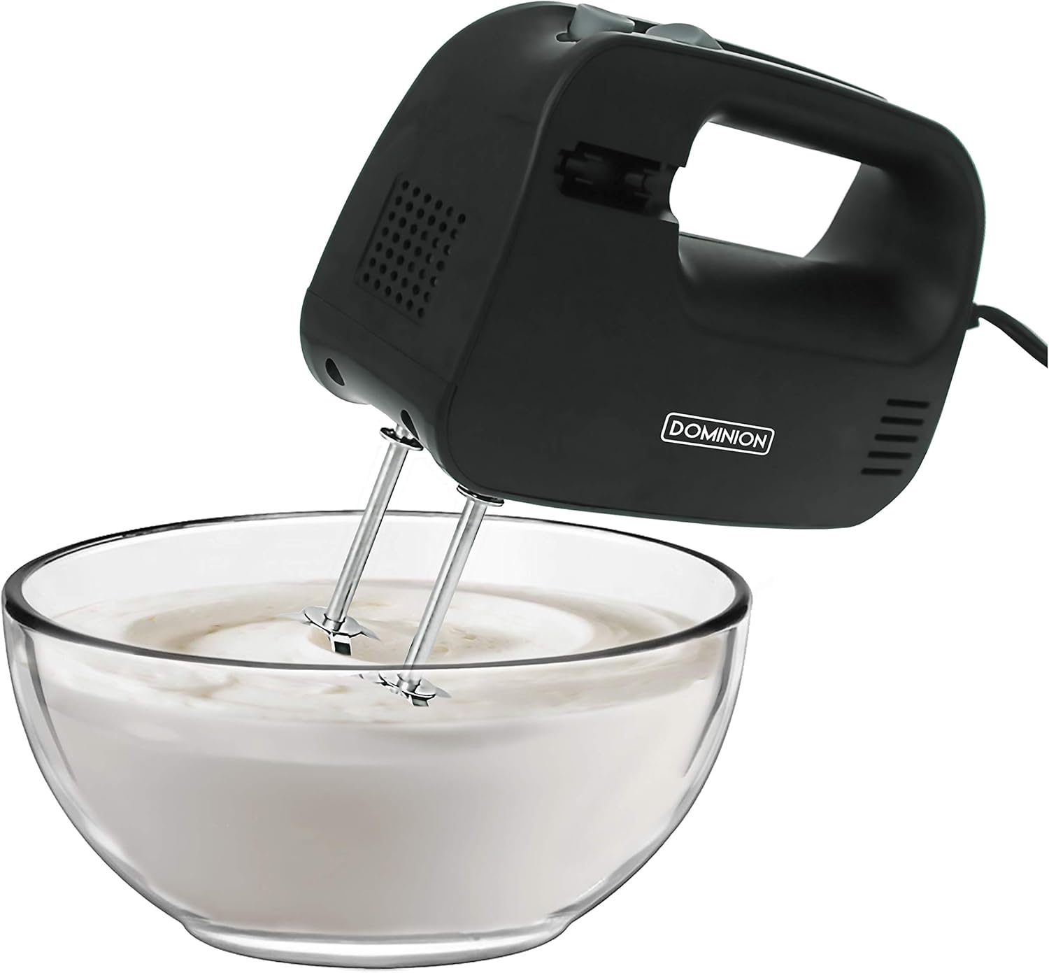 Dominion Electric Hand Mixer, 3 Mixing Speeds, Clever Built In Beater Storage, 2