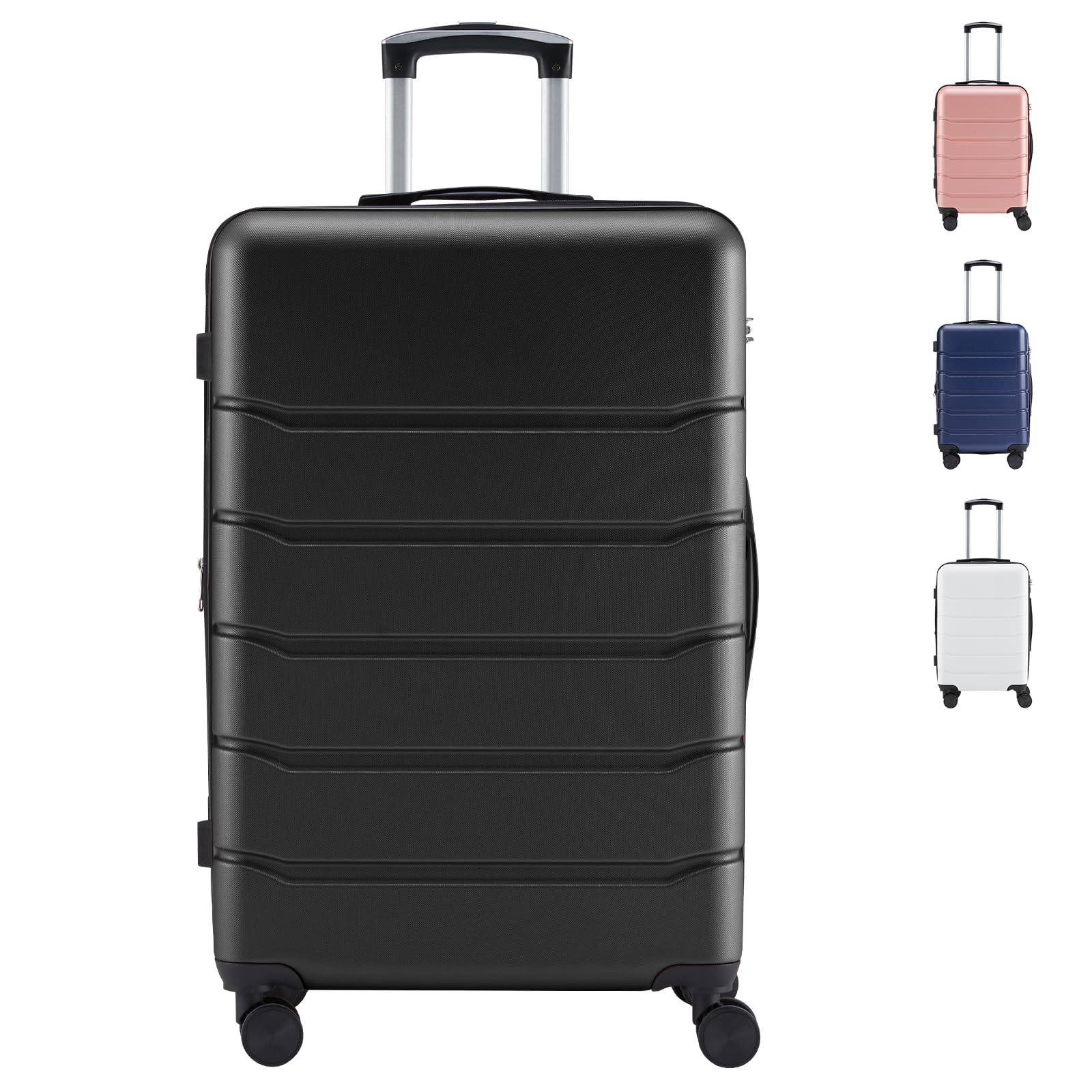 Photo 1 of **NEEDS REPLACEMENT ZIPPER** Sweetcrispy Carry on Luggage, Hard Shell ABS Suitcase with Double Spinner Wheels, Lightweight Expandable Rolling Suit Case with TSA Lock, 28 Inch Bronze Black