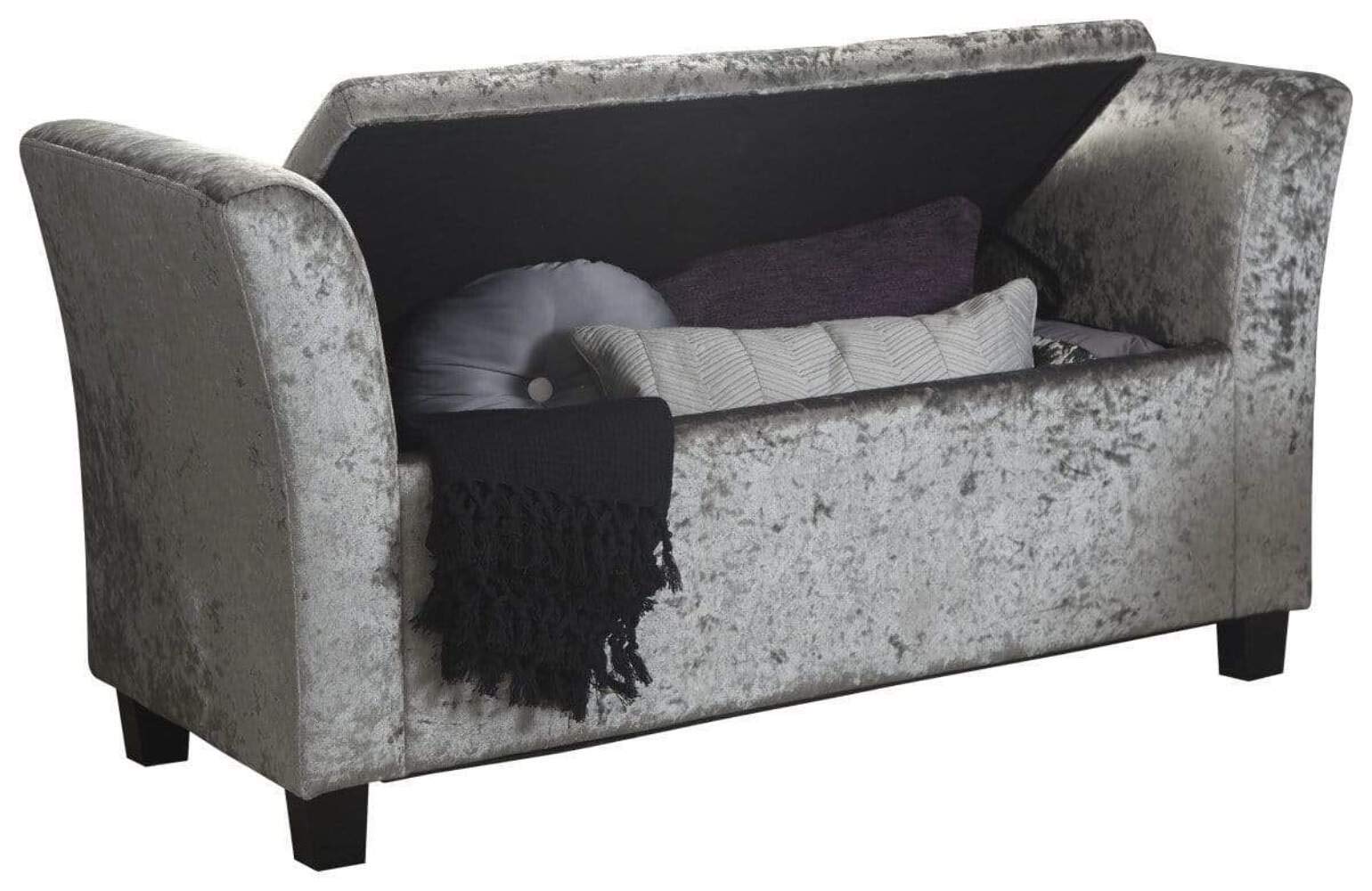 Verona Crushed Velvet Window Seat (Grey)