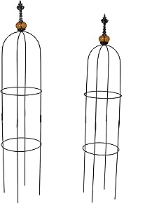 1.Go 2 Packs Garden Obelisk Metal Trellis Flower Support for Climbing Vines and Plants, 39.4