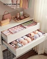 SONGMICS 8-Pack Underwear Drawer Organisers Foldable Dividers Jelly Pink view 2