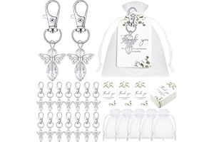 Hicarer 60 Set Funeral Favors, Celebration of Life Favors Angel Keychains Organza Bags Sympathy Thank You Tags for Memorial Party Supplies Guest Return Favors Funeral Gifts