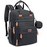 BabbleRoo Diaper Bag Backpack - Baby Essentials Travel Tote - Multi Function Water Resistant Diaper Bag, Travel Essentials Baby Bag with Changing Pad, Stroller Straps & Pacifier Case - Unisex, Black