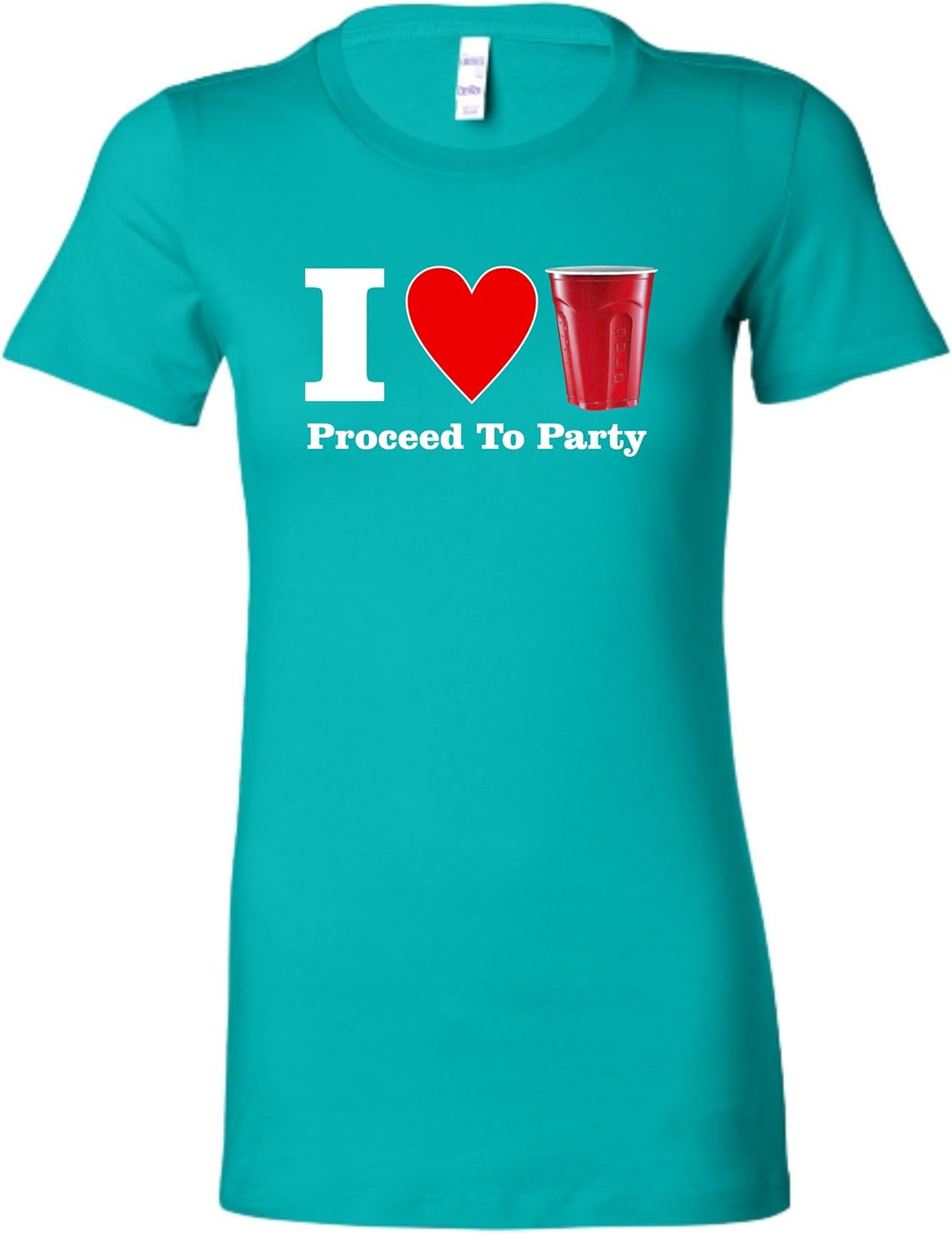 Camiseta de Manga Corta con Texto en inglés «I Love Red Solo Cup