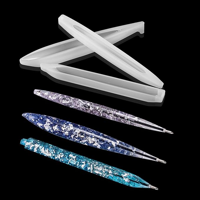 3Pcs Set Pen Shape Resin Molds Cylinder Shaped Silicone