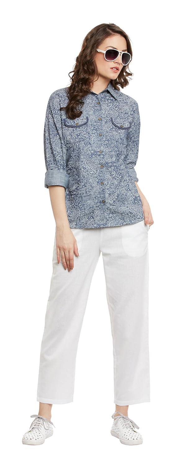 bohobi women's solid linen harem pants